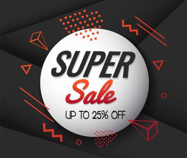 Satış banner şablon mor. Vektör çizim