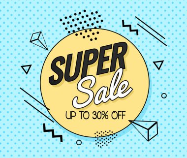 Satış banner şablon mor. Vektör çizim