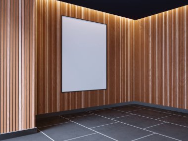 poster çerçevesi içinde yenilikçi iç geçmiş, 3d render kadar alay