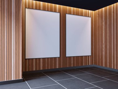 poster çerçevesi içinde yenilikçi iç geçmiş, 3d render kadar alay