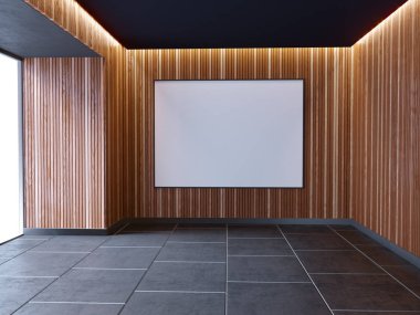 poster çerçevesi içinde yenilikçi iç geçmiş, 3d render kadar alay