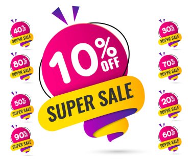 Satılık etiketler vektör rozetleri şablon seti.