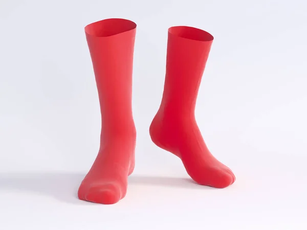 White socks, socks mockup 3d rendering illustration — Stock Photo, Image