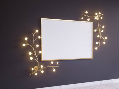 Poster Mock-up, Mock-up şablon izole beyaz arka planda, hazır tasarım, 3d çizim için.