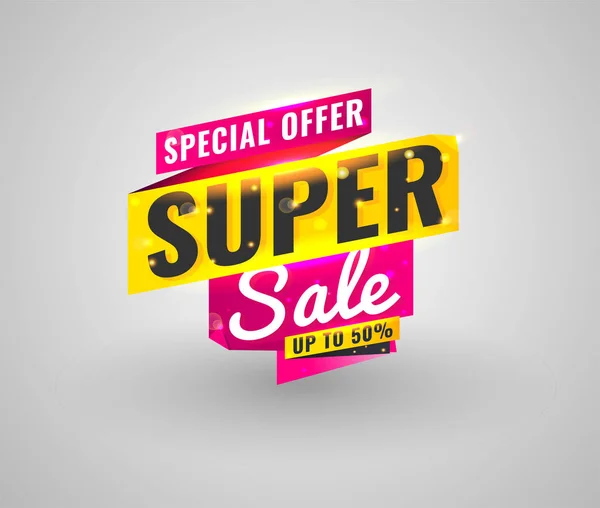 Super Sale, Mega. este fin de semana oferta especial . — Vector de stock