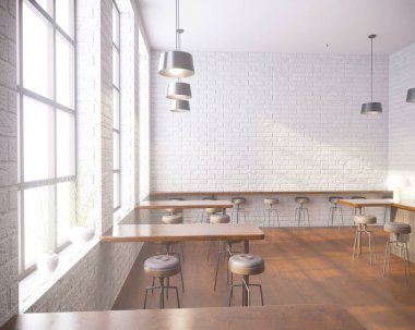 Art deco tarzı iç mockup Poster. 3D render. kafe. illüstrasyon 