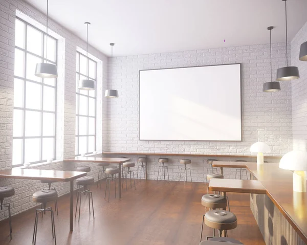 Art deco tarzı iç mockup Poster. 3D render. kafe. illüstrasyon 