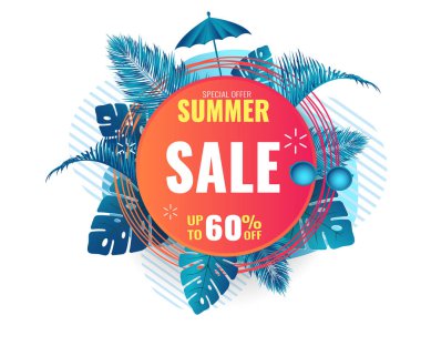 Summer abstract sale banner up to 50  off.