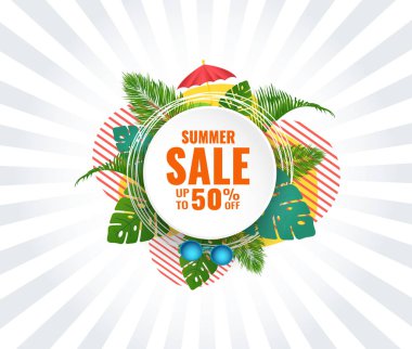 Summer abstract sale banner up to 50  off.