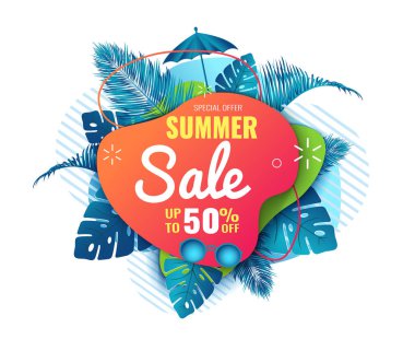 Summer abstract sale banner up to 50  off.