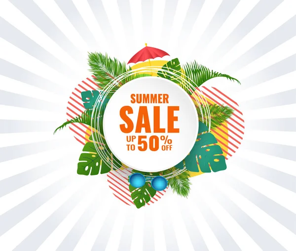 Summer abstract sale banner up to 50  off.
