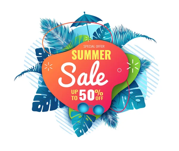 Summer abstract sale banner up to 50  off.