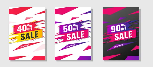 Sale banner template set. Vector illustration. — Stock Vector