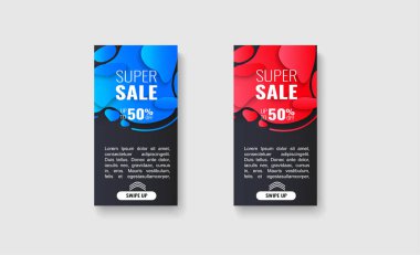 Mobil afişler. Şablon tasarım, Büyük satış özel teklif seti