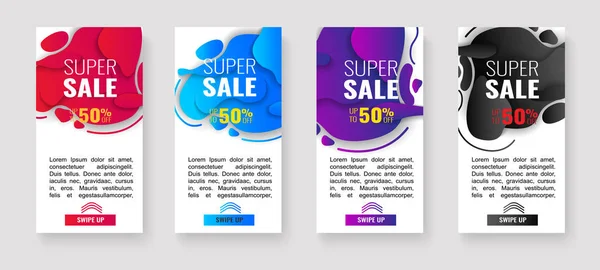 Mobile banners. Template design, Big sale special offer set — Stock Vector