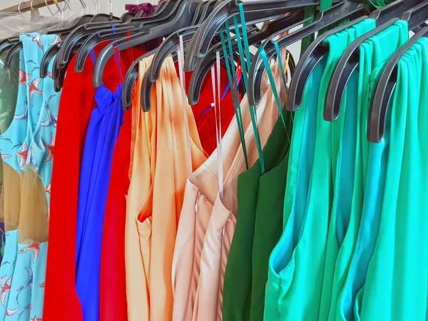 Fashion Factory Image Hangers Dresses — Stock Photo, Image