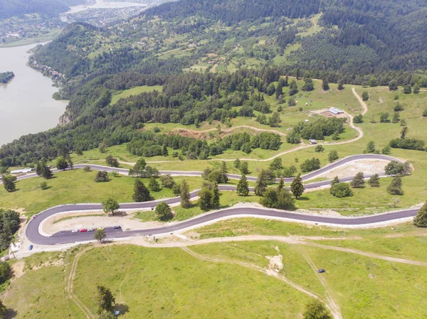 Aerial View Curvy Road Mountain — Stock Photo, Image
