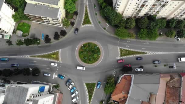 City Street Traffic Roundabout Road — Stock Video