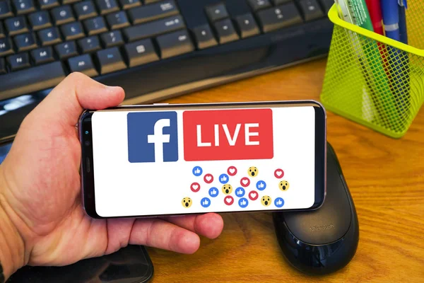 Facebook emoticons at Live Stream — Stock Photo, Image