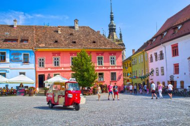 Sighisoara ortaçağ kentinde Pietonal yol