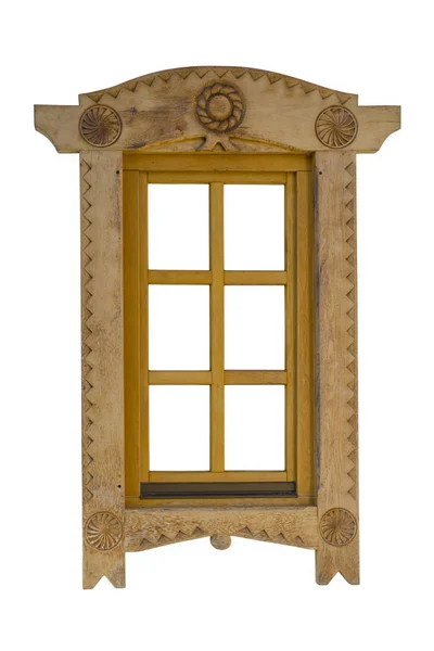 Wooden window sculpture isolated — Stock Photo, Image