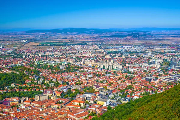 Flygfoto över staden Brasov — Stockfoto