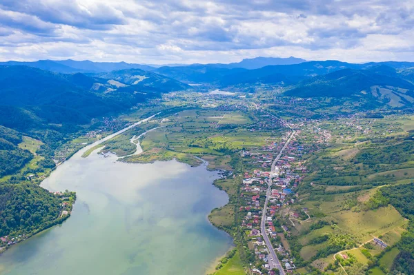 Luftaufnahmen Von Flusstälern Rumänien Sommerszene Den Rumänischen Karpaten — Stockfoto