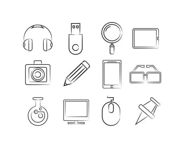 Conjunto Iconos Web Ilustración Vectorial — Vector de stock