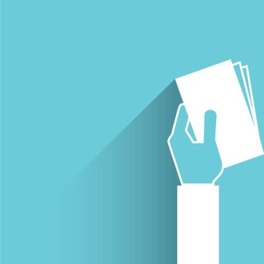 Web simgesi. Kartlarla elin vektör çizimi