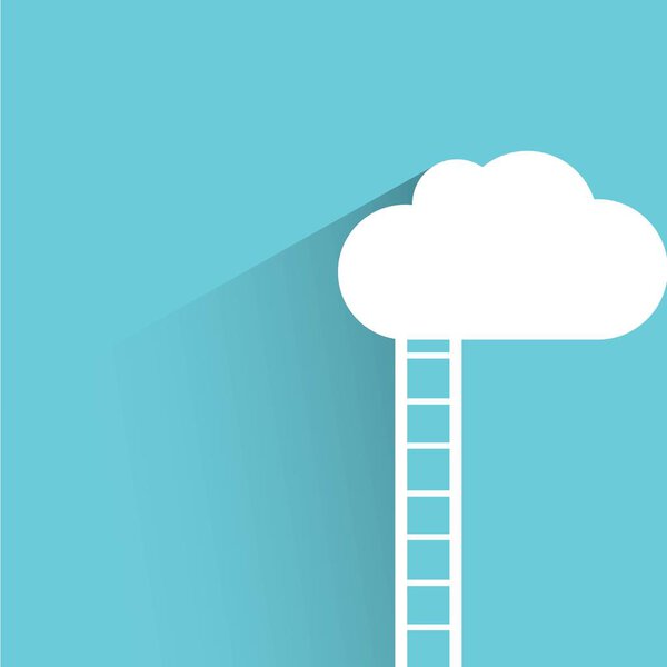 Web icon. Vector illustration of  cloud with ladder