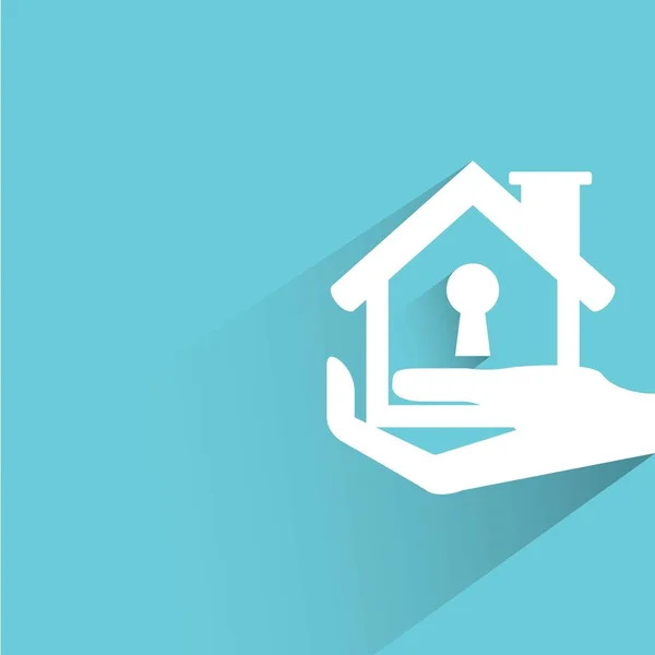 Webpictogram Vector Illustratie Van Hand Met Huis — Stockvector