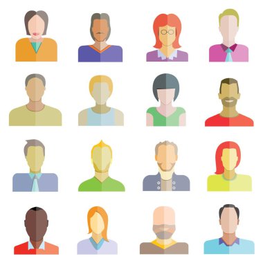 avatar seti, vektör illüstrasyon 