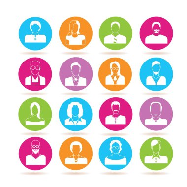 avatar seti, vektör illüstrasyon 