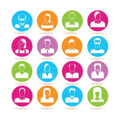 avatar seti, vektör illüstrasyon 