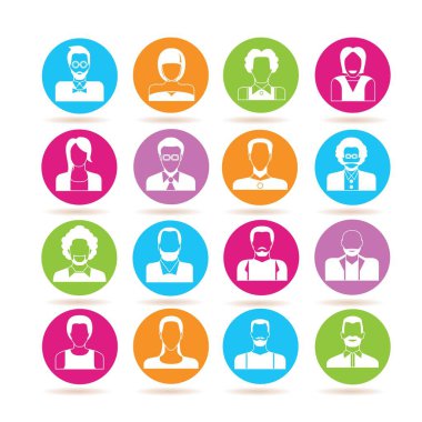 avatar seti, vektör illüstrasyon 