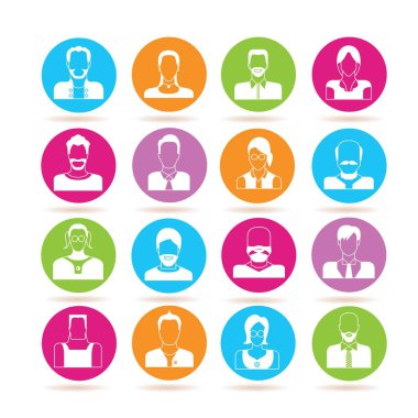 avatar seti, vektör illüstrasyon 