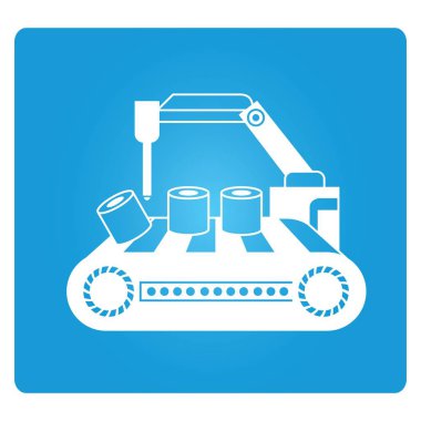 Robotik kol simgesi, vektör illüstrasyon 