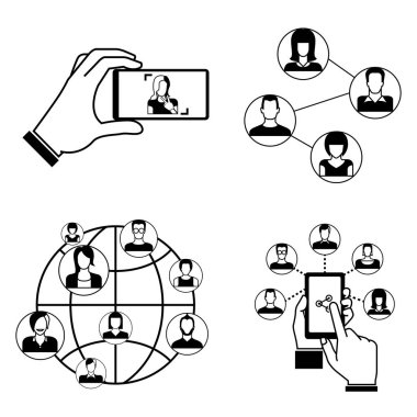 Ağ kavramı vektör çizim