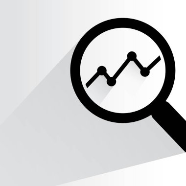 iş kavramı, büyüteç vektör illüstrasyon 