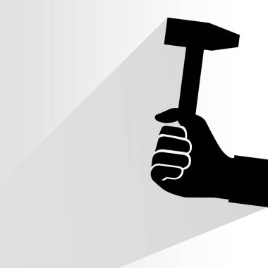 Web simgesi. Çekiçile el vektör illüstrasyon