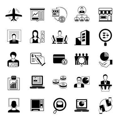 iş çizgisi simgeleri kümesi, sadece vektör illüstrasyon