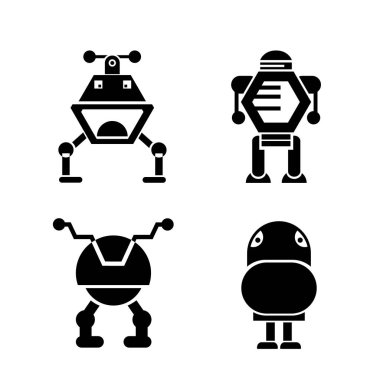 vektör Illustration modern robotlar, simgeler