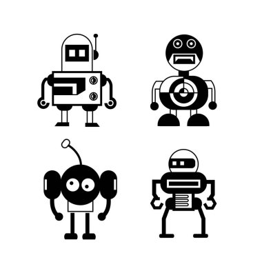 vektör Illustration modern robotlar, simgeler