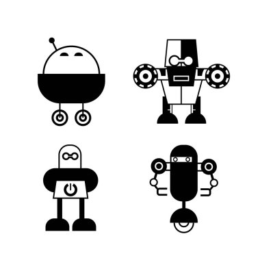 vektör Illustration modern robotlar, simgeler