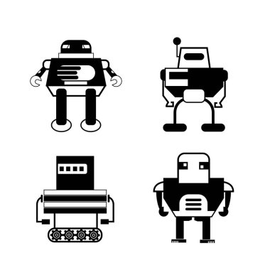 vektör Illustration modern robotlar, simgeler