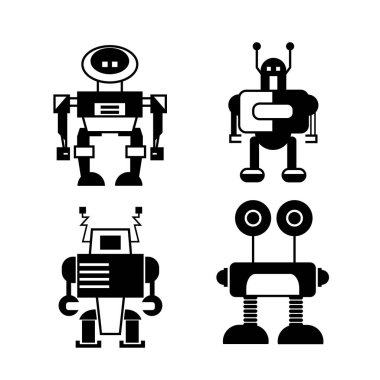 vektör Illustration modern robotlar, simgeler