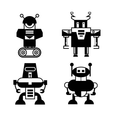 vektör Illustration modern robotlar, simgeler