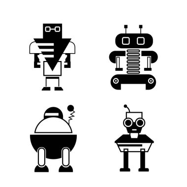vektör Illustration modern robotlar, simgeler