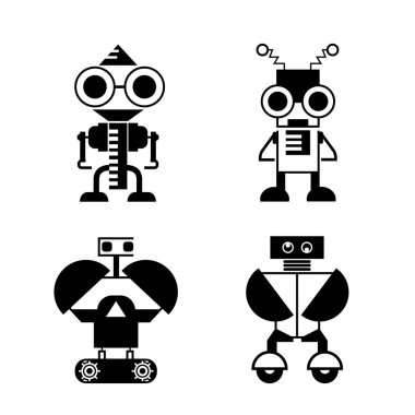 vektör Illustration modern robotlar, simgeler