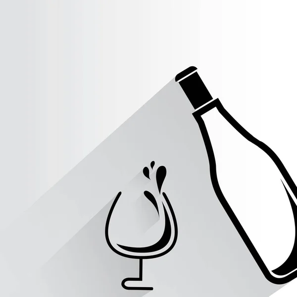 Web Icon Vector Illustration Bottle Glass — Stock Vector